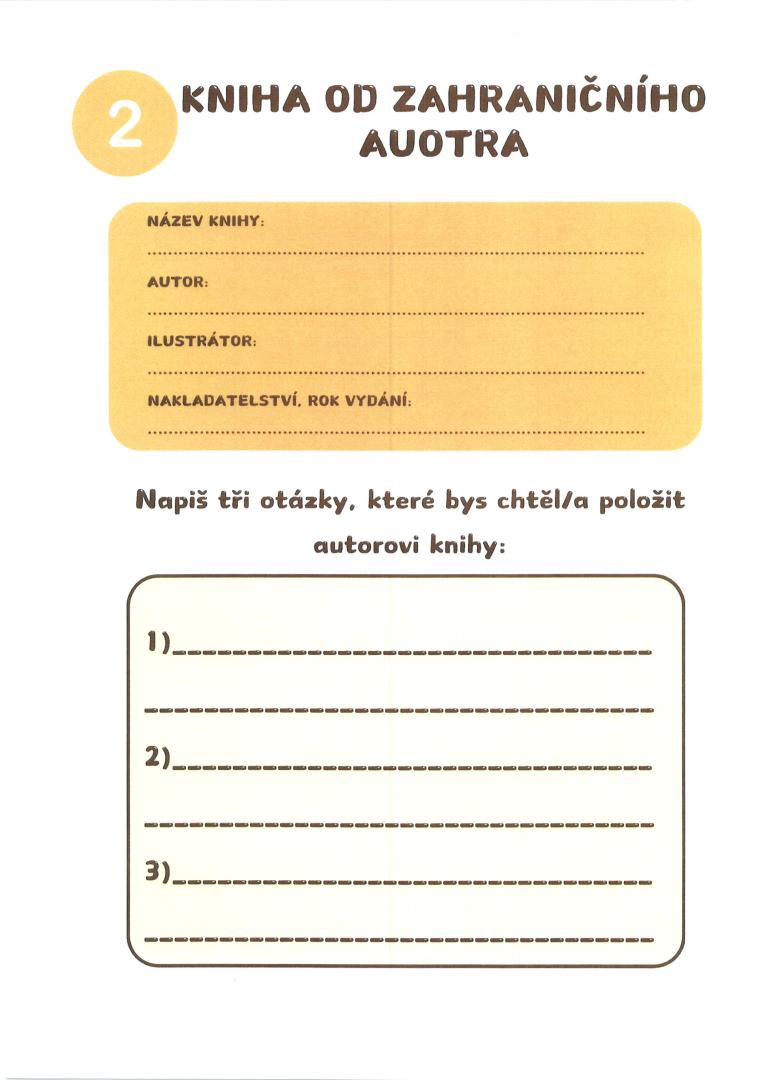 Čtenářský deník Čtenářský deník